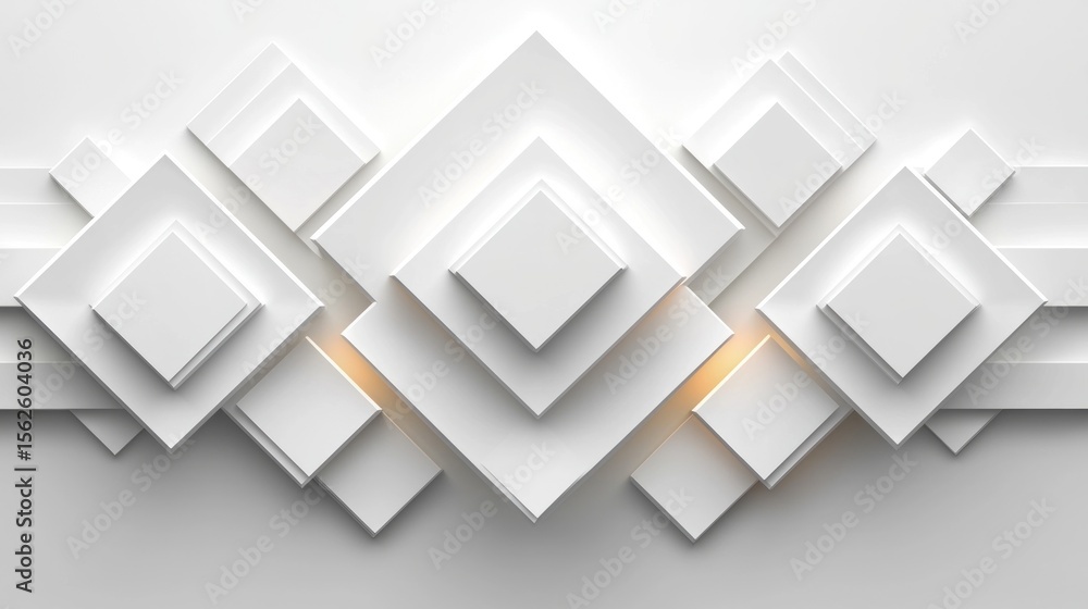 Poster abstract geometric pattern of layered squares and diamonds