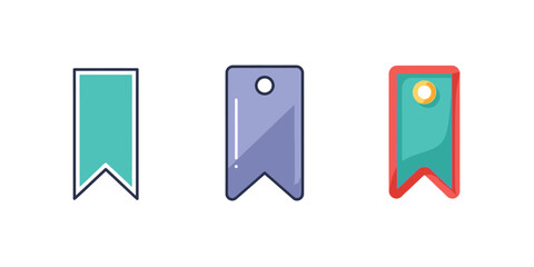 Flat vector icon of a bookmark or tag, representing saved items and favorite content