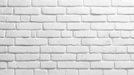 Fototapeta premium White painted brick wall background with clean texture and pattern, creating bright and fresh atmosphere for design or decoration