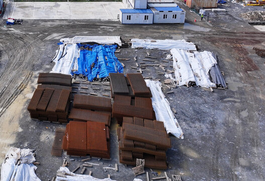 Industrial Building Site for Stacking Metal Materials