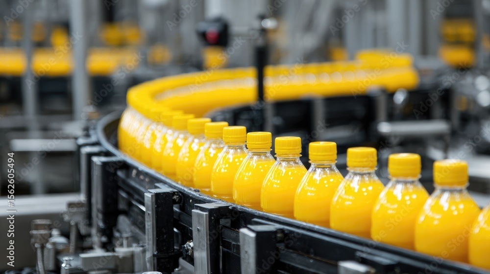 Poster pasteurization tunnel with conveyor moving sealed bottles through controlled temperatures