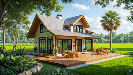tiny house in nature modern cabin design minimalist countryside home eco-friendly tiny home off-grid house sustainable small house backyard retreat scenic rural home compact living space
