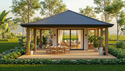 tiny house in nature modern cabin design minimalist countryside home eco-friendly tiny home off-grid house sustainable small house backyard retreat scenic rural home compact living space