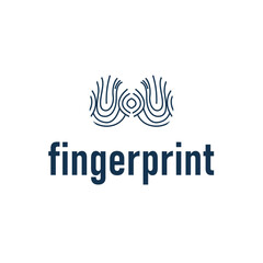 Simple and elegant modern identity fingerprint logo technology design for business branding