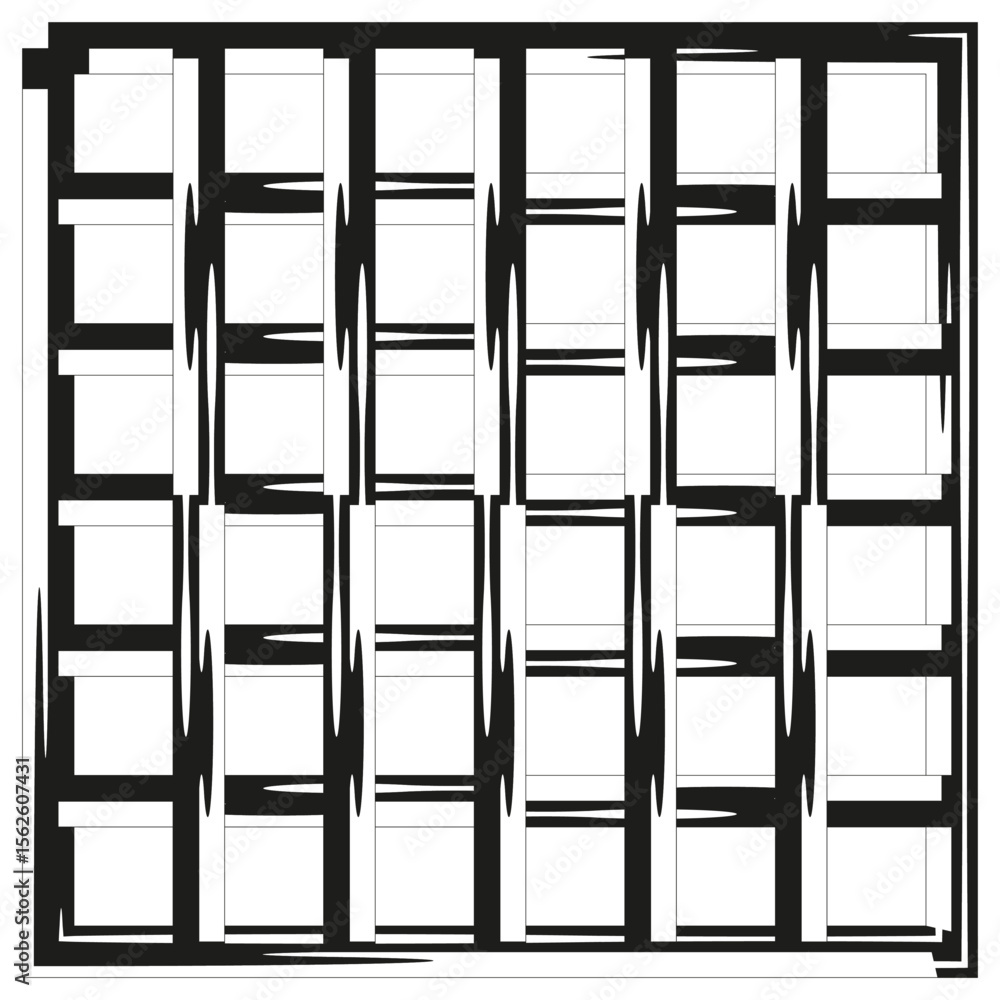 Poster geometric grid pattern. abstract square design. black line background. modern vector illustration.