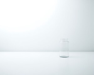 Empty glass jar on white background (1)