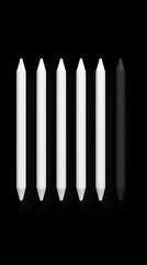Set of white and black crayons
