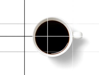 Coffee cup on a grid