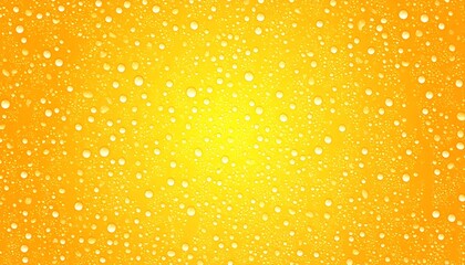 Generated image真夏の太陽を思わせる鮮やかな黄色の背景に無数の水滴が光り、冷たい飲み物の涼やかさと湿度の高い暑さを同時に表現する抽象的なテクスチャ。