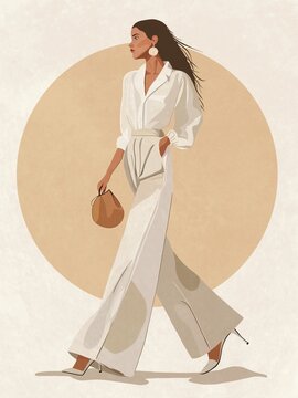 Attractive woman holding pursue in hand.