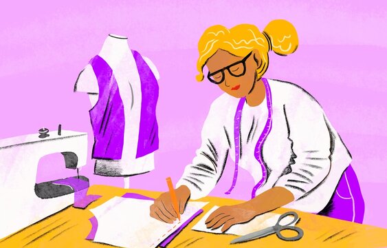 woman seamstress at work
