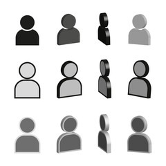 People avatar icons. User profile set. Silhouette group Vector. Social identity design.