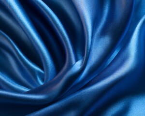 Draped Blue Satin Fabric Texture