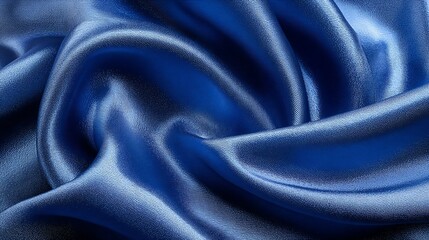 Draped Blue Satin Fabric Texture
