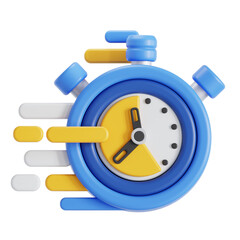 Rush and fast moving time 3D illustration