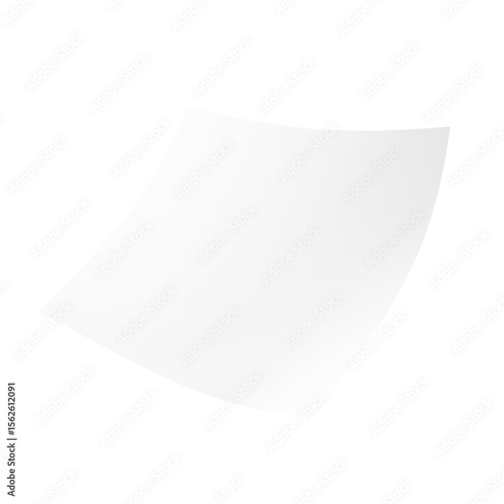 Aufkleber minimalist presentation features a blank white sheet of paper dynamically curving against a stark bl