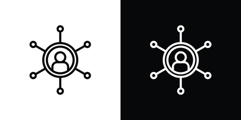 Affiliate marketing icon symbol in thin line, outline and stroke style for apps