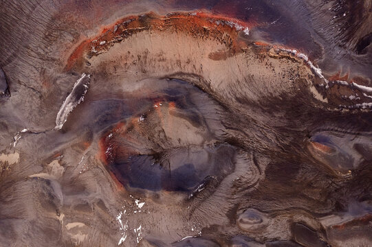 Abstract Volcanic Crater Texture in Iceland
