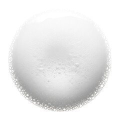 White foam circle on a black background creates a striking abstract design, suitable for beauty, cleaning or health-related projects, with a clean and modern feel.