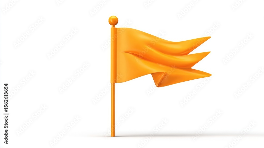 Poster d arrow path looping toward a flag icon, symbolic goal visual with clean white background and copy s