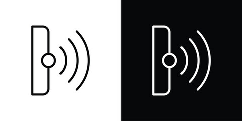 Infrared icon symbol in thin line, outline and stroke style for apps