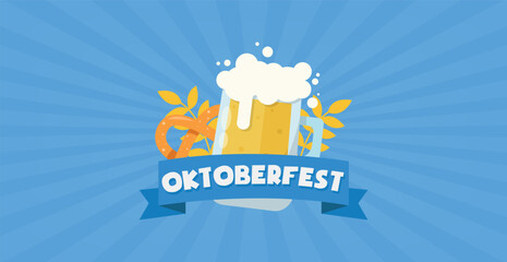 Munich International Beer Festival Oktoberfest, advertising background - Vector illustration
