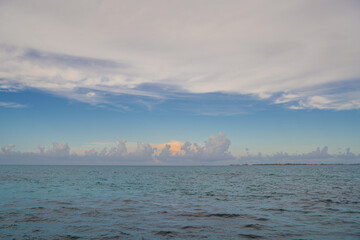 The blue Caribbean Sea in Mexico, in the state of Quintana Roo