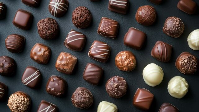 chocolate candies in a box