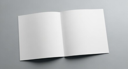 Open Book with Blank Pages on Gray Background