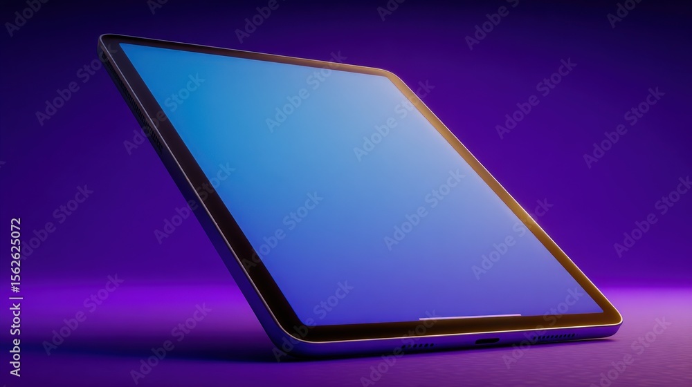 Poster Sleek modern tablet with large high-resolution screen displaying vibrant colors ultra thin design perfect for technology and digital use