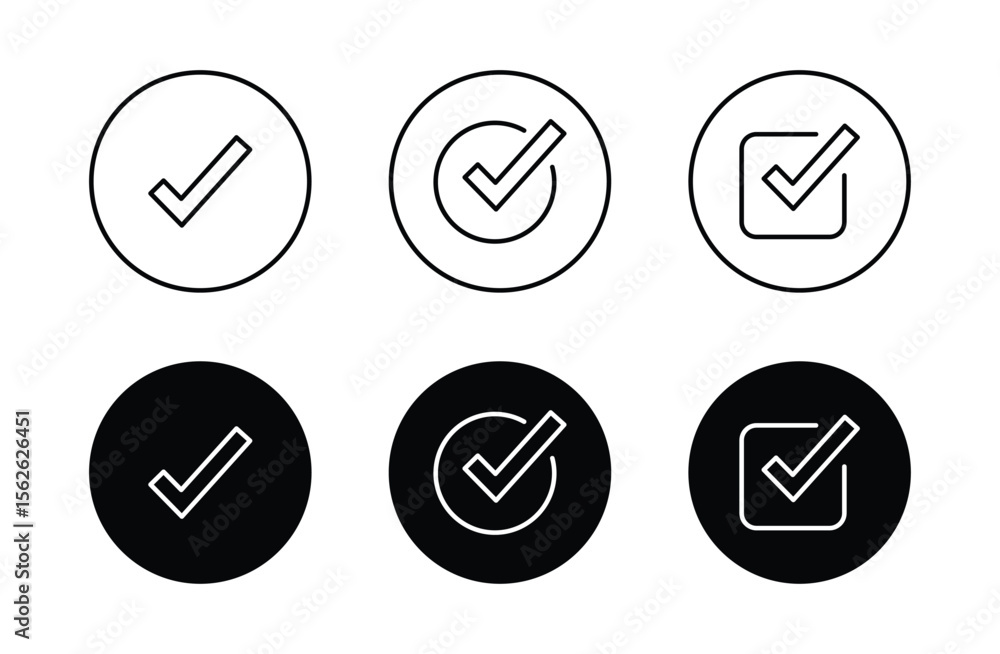 Poster checkmark icon. checkmark vector set. approved symbol vector.