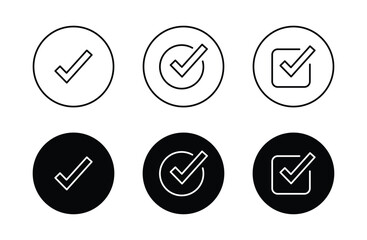 Checkmark icon. Checkmark vector set. Approved symbol vector.