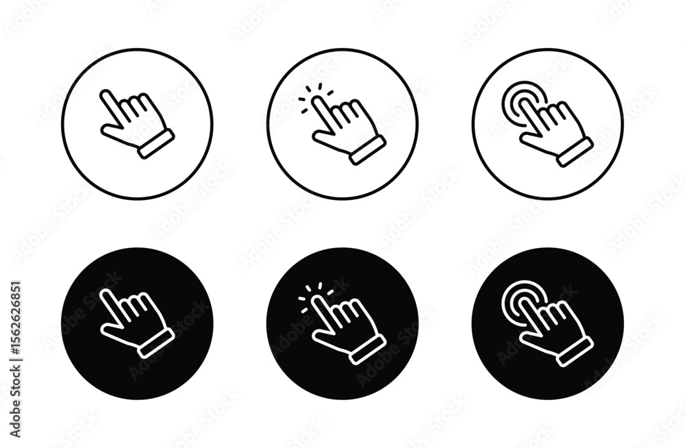 Poster hand pointer icons. pointer click icon vector
