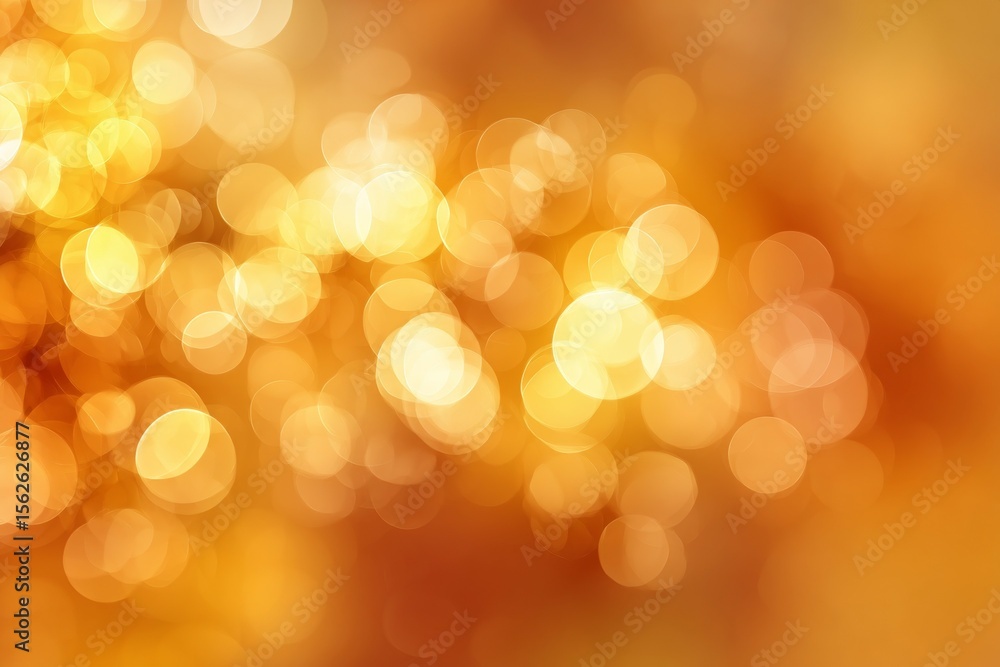 Poster golden bokeh background with warm light and abstract blurred circles