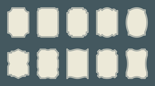A set of simple vintage style frames