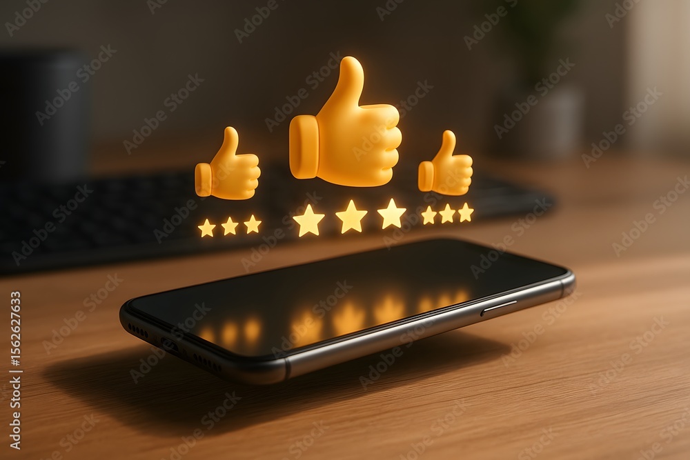Poster get customer feedback five star rating review online survey mobile app user experience and satisfact