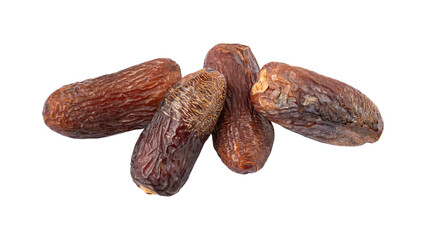 Sweet fresh amber dates isolated on transparent background