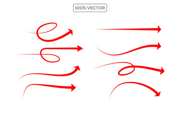 Curve arrows icon, Curved arrows, Arrow sign, red arrows set vector element