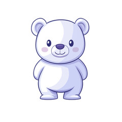 Fototapeta premium Cute bear in clipart style with full body, clean vector lines, flat colors, and smooth shading on white background
