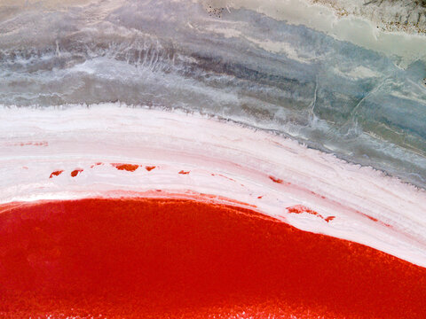 Red pattern abstract aerial