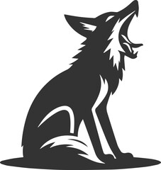 Coyote mammal wild animal black vector silhouette