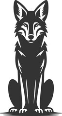 Coyote mammal wild animal black vector silhouette