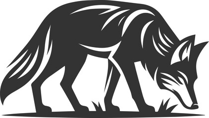 Coyote mammal wild animal black vector silhouette