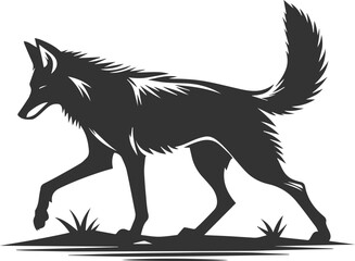 Coyote mammal wild animal black vector silhouette