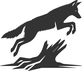 Coyote mammal wild animal black vector silhouette
