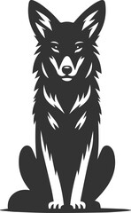 Naklejka premium Coyote mammal wild animal black vector silhouette