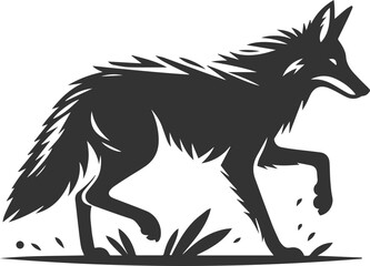 Coyote mammal wild animal black vector silhouette