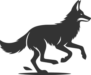 Coyote mammal wild animal black vector silhouette