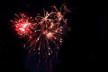 Obraz premium double fireworks in the sky