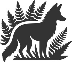 Coyote mammal wild animal black vector silhouette